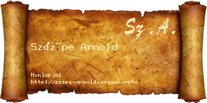 Szépe Arnold névjegykártya
