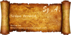 Szépe Arnold névjegykártya
