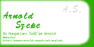 arnold szepe business card